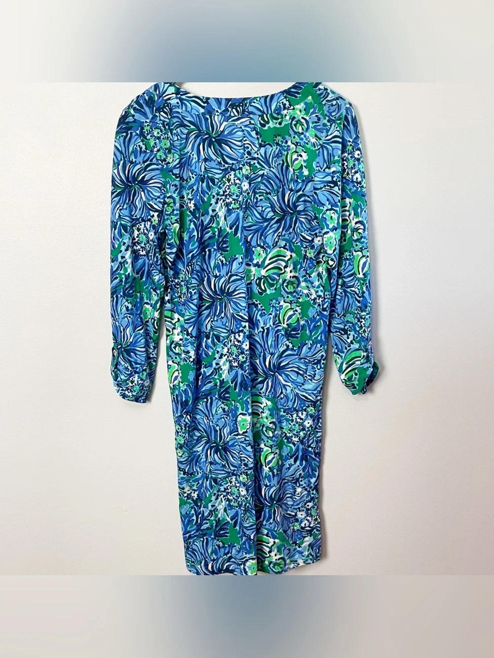 Lilly Pulitzer Beacon Dress Bali Blue Sway This Way Floral Cotton M